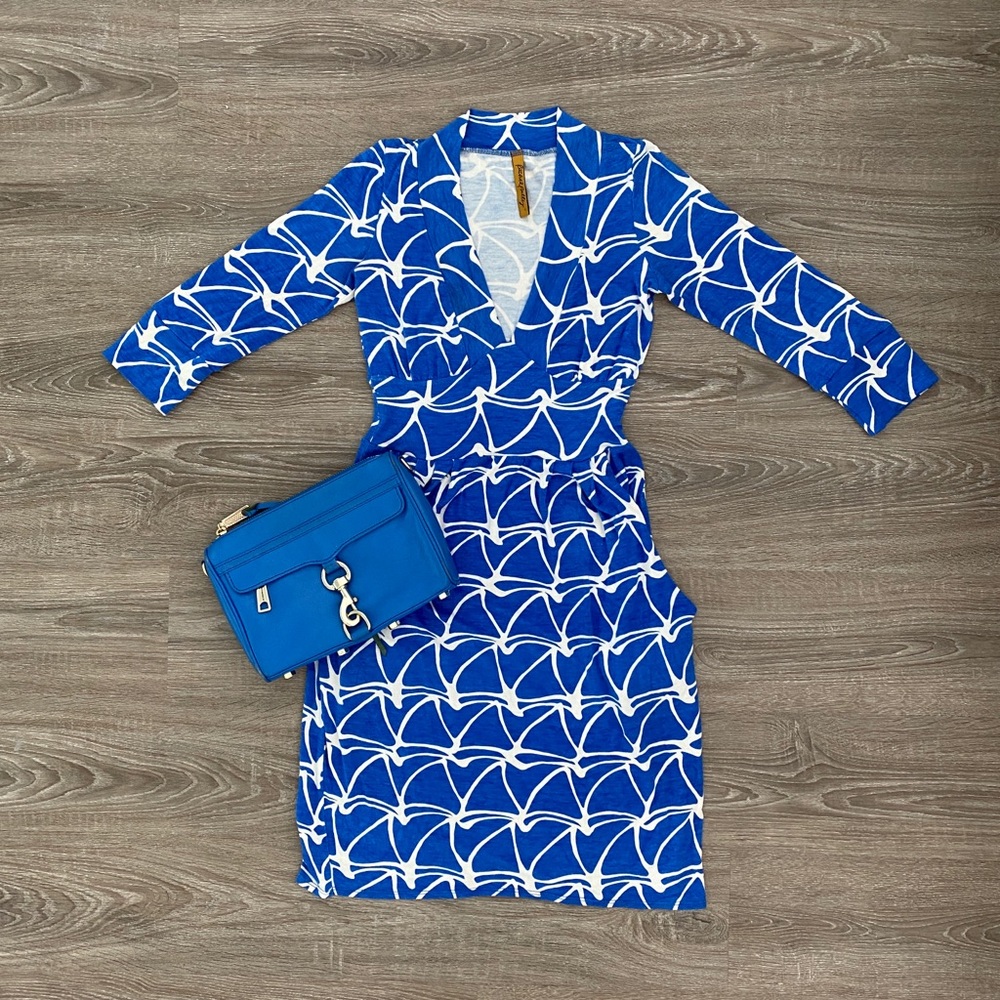 ❤️ Rachel Pally Blue and White Bodycon Dress Size XS